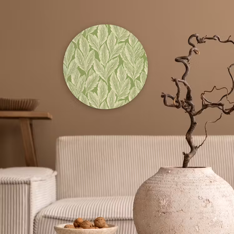 Forexbild Rund - Grün – Botanisch – Blätter – Vintage – Muster — 2