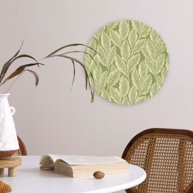 Forexbild Rund - Grün – Botanisch – Blätter – Vintage – Muster — 4