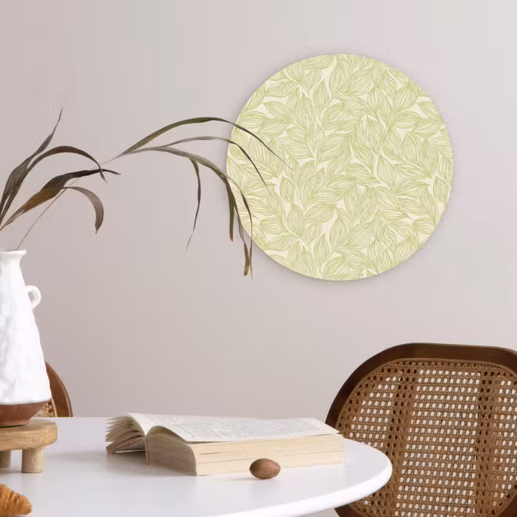 Forexbild Rund - Salbeigrün – Botanisch – Blätter – Handgezeichnet – Muster — 4