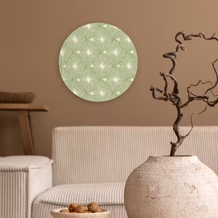 Forexbild Rund - Salbeigrün – Botanisch – Rauten – Organisch – Muster — 2
