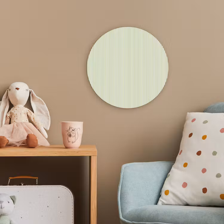 Forexbild Rund - Salbeigrün – Streifen – Minimalistisch – Muster — 5