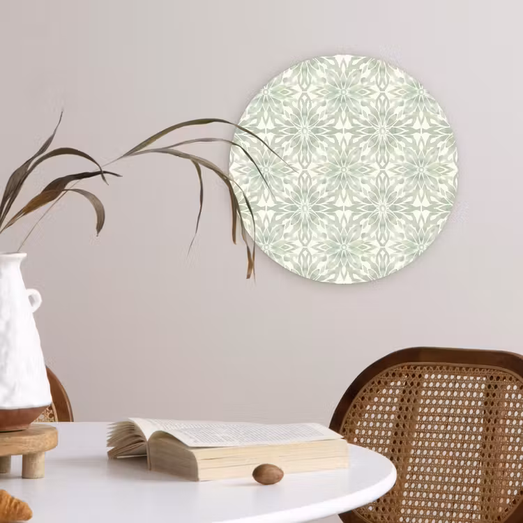 Forexbild Rund - Salbeigrün – Symmetrisch – Mandala – Ornament – Muster — 4