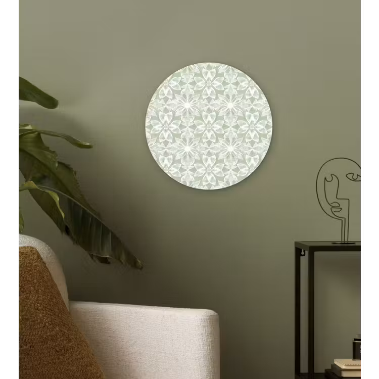 Forexbild Rund - Salbeigrün – Symmetrisch – Mandala – Ornament – Muster — 3
