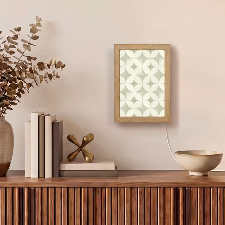 Personalisierte Lightbox - Salbeigrün – Geometrisch – Retro – Mid-Century – Muster — 4