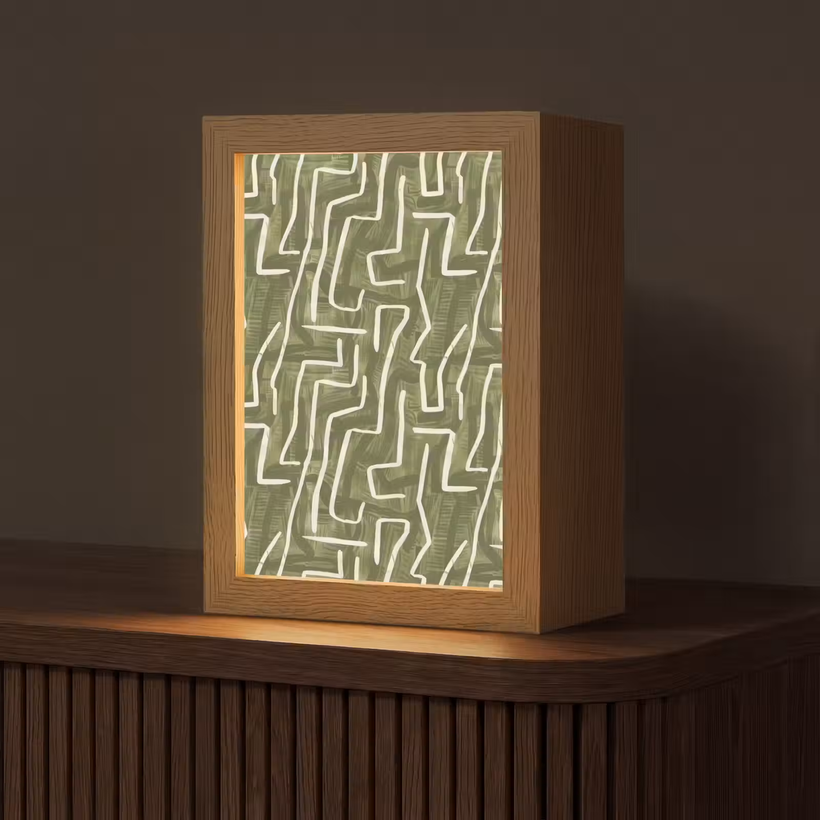 Personalisierte Lightbox - Grün – Abstrakt – Pinselstriche – Muster — 1