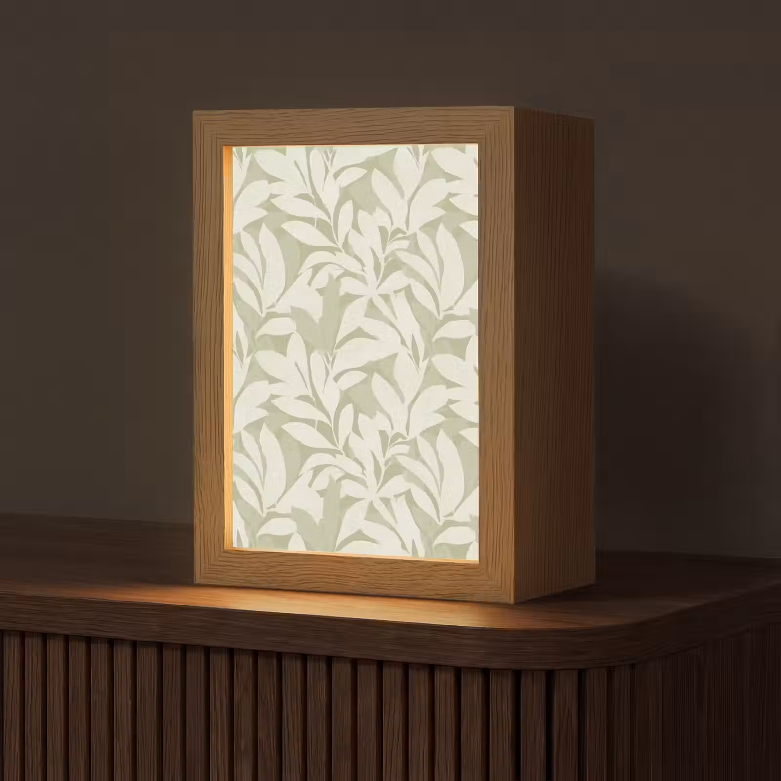Personalisierte Lightbox - Salbeigrün – Botanisch – Minimalistisch – Muster — 1