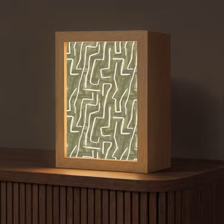 Personalisierte Lightbox - Grün – Abstrakt – Pinselstriche – Muster — 1