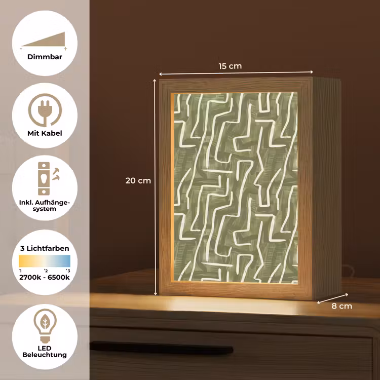 Personalisierte Lightbox - Grün – Abstrakt – Pinselstriche – Muster — 6