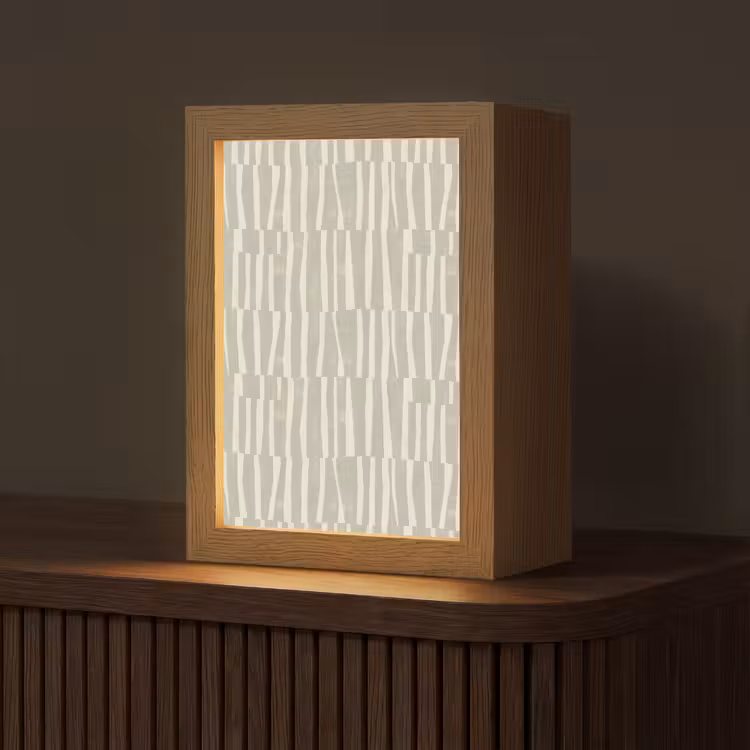 Personalisierte Lightbox - Salbeigrün – Streifen – Geometrisch – Textur – Muster — 1