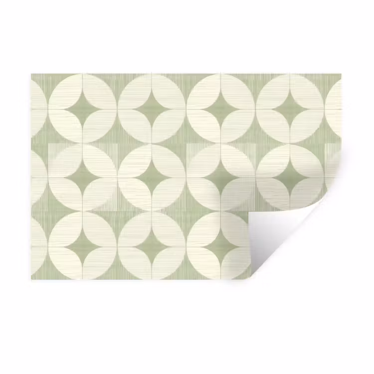 Wandtattoo – Salbeigrün – Geometrisch – Retro – Mid-Century – Muster — 1