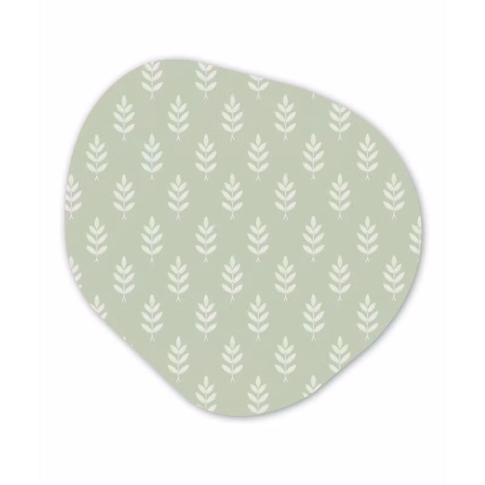 Alu-Dibond-Bild Organische Form - Salbeigrün – Botanisch – Zweige – Minimalistisch – Muster — 1