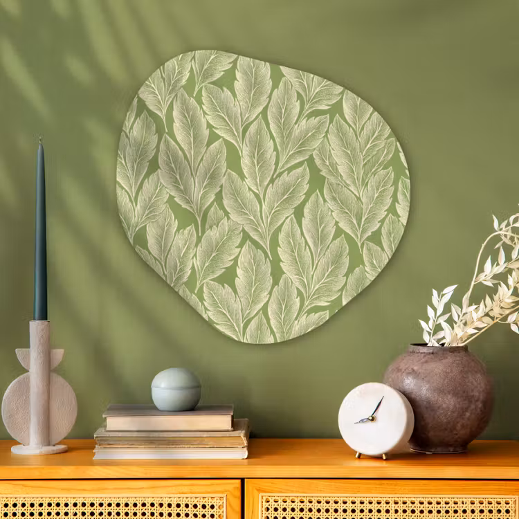 Alu-Dibond-Bild Organische Form - Grün – Botanisch – Blätter – Vintage – Muster — 2