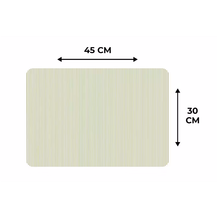 Tischset - 6 Stück - Salbeigrün – Streifen – Minimalistisch – Muster — 3