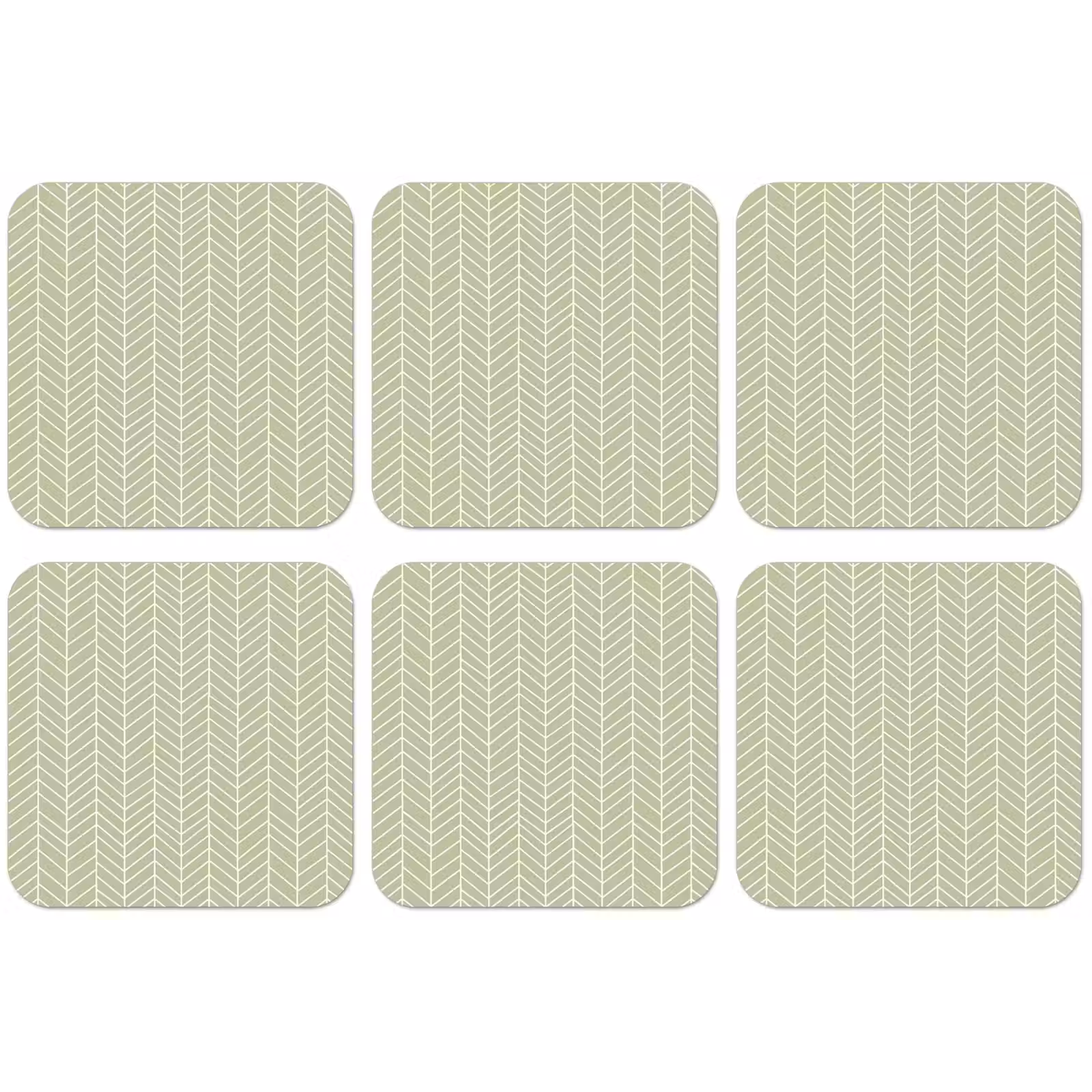 Untersetzer - Salbeigrün – Fischgrät – Geometrisch – Muster — 1