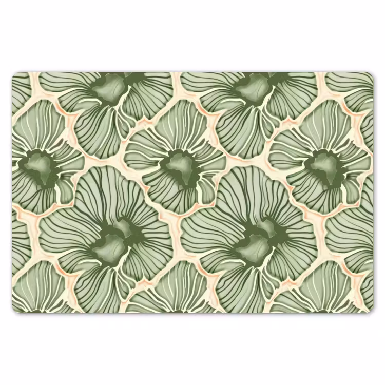 Tischset - 6 Stück - Grün – Botanisch – Blumen – Organisch – Muster — 6