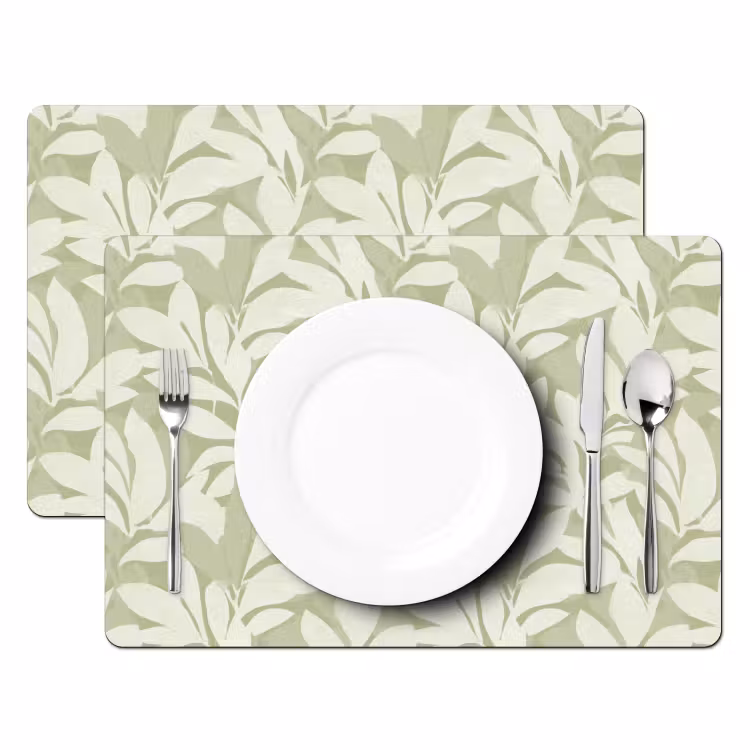 Tischset - 6 Stück - Salbeigrün – Botanisch – Minimalistisch – Muster — 2