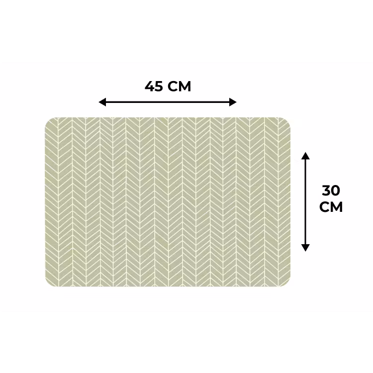 Tischset - 6 Stück - Salbeigrün – Fischgrät – Geometrisch – Muster — 3