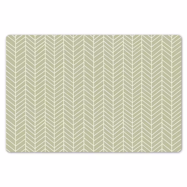 Tischset - 6 Stück - Salbeigrün – Fischgrät – Geometrisch – Muster — 6