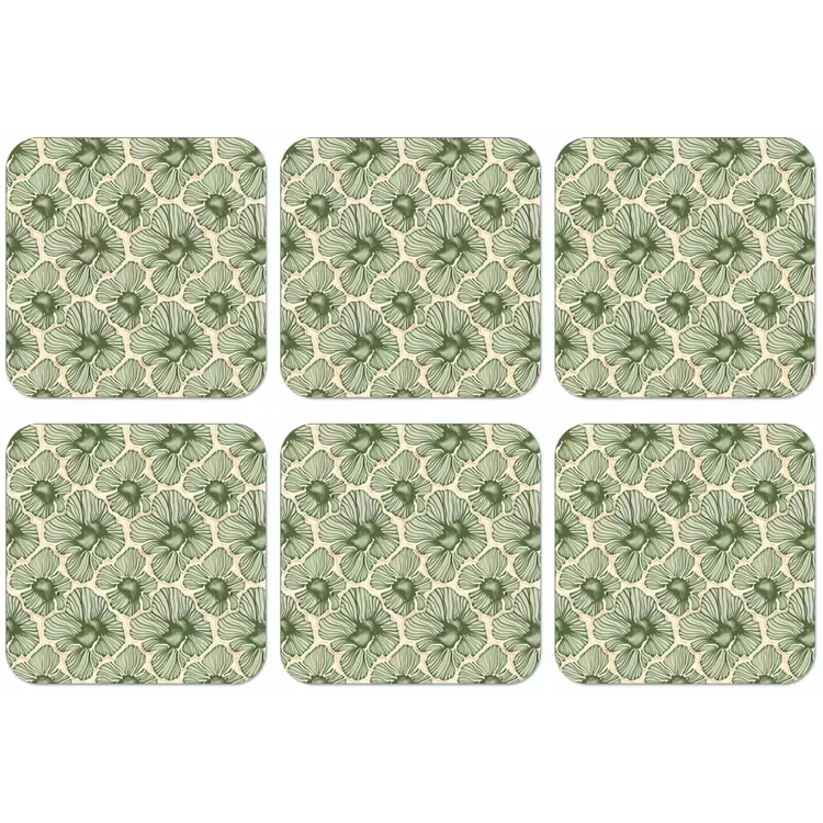 Untersetzer - Grün – Botanisch – Blumen – Organisch – Muster — 1