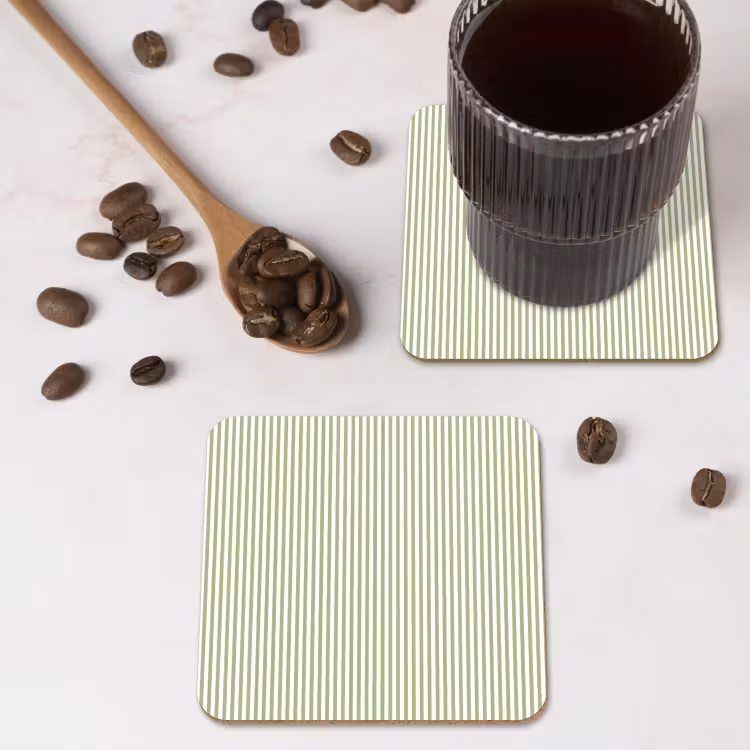 Untersetzer - Salbeigrün – Streifen – Minimalistisch – Muster — 4