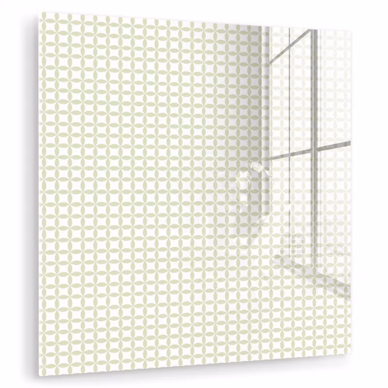 Glasbild - Salbeigrün – Geometrisch – Kreise – Muster — 1