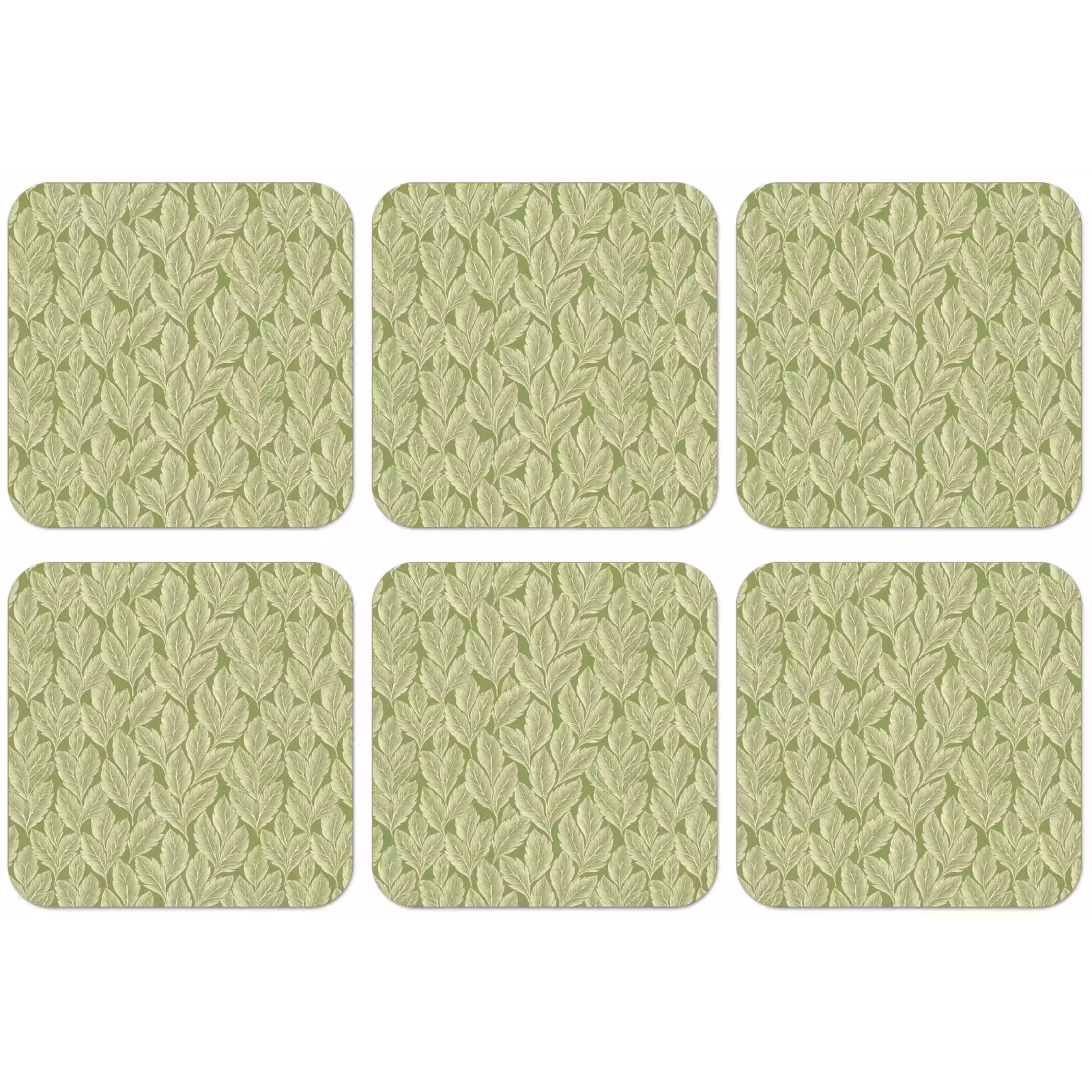 Untersetzer - Grün – Botanisch – Blätter – Vintage – Muster — 1