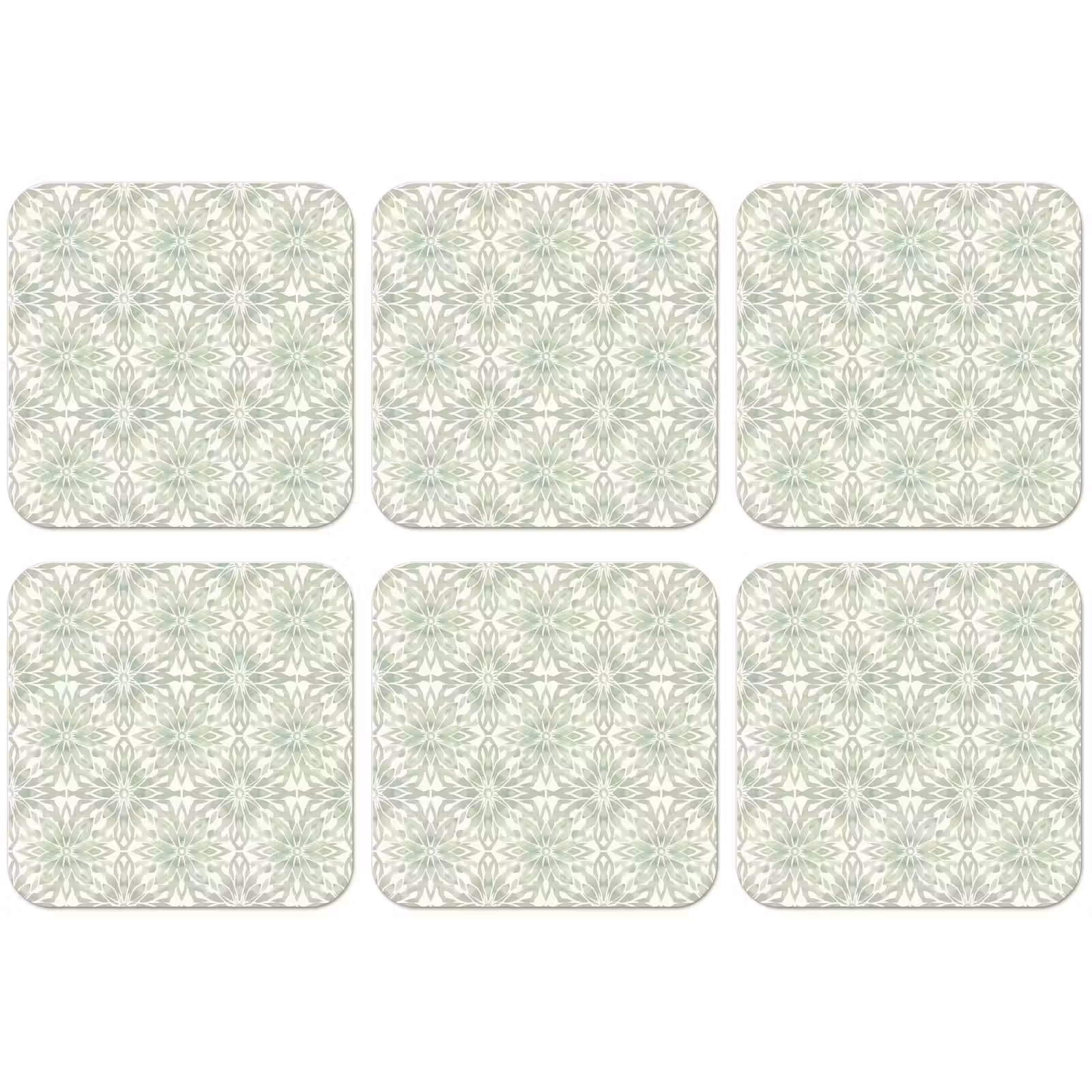 Untersetzer - Salbeigrün – Symmetrisch – Mandala – Ornament – Muster — 1