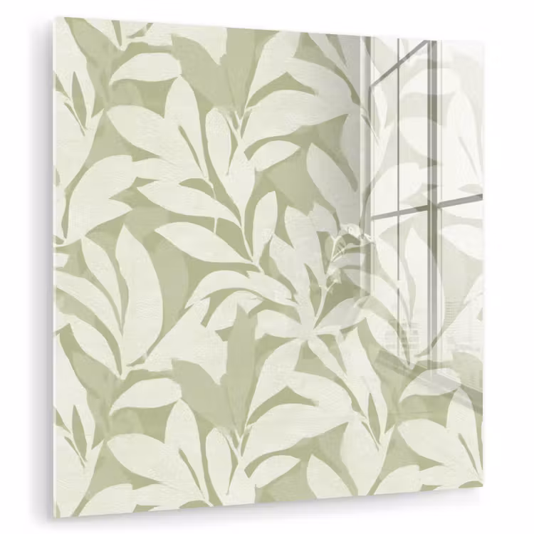 Glasbild - Salbeigrün – Botanisch – Minimalistisch – Muster — 1