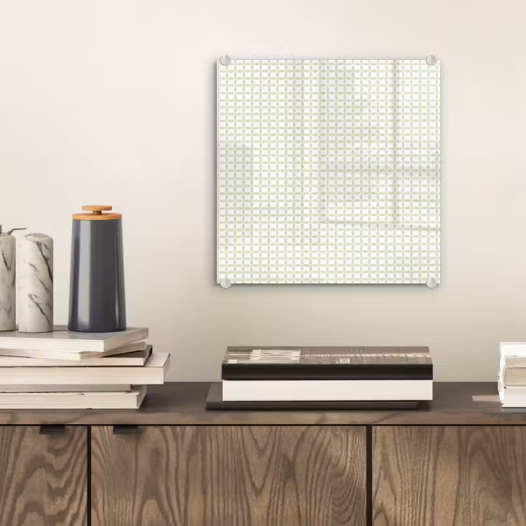 Glasbild - Salbeigrün – Geometrisch – Kreise – Muster — 2