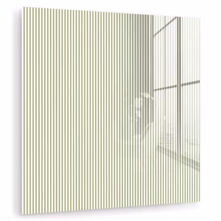Glasbild - Salbeigrün – Streifen – Minimalistisch – Muster — 1