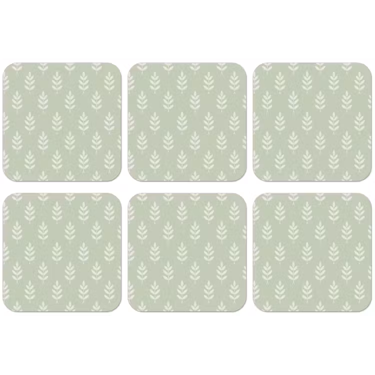 Untersetzer - Salbeigrün – Botanisch – Zweige – Minimalistisch – Muster — 1