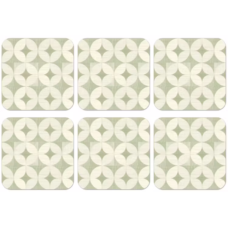 Untersetzer - Salbeigrün – Geometrisch – Retro – Mid-Century – Muster — 1