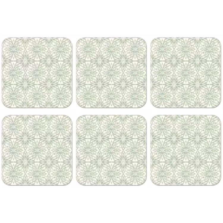 Untersetzer - Salbeigrün – Symmetrisch – Mandala – Ornament – Muster — 1