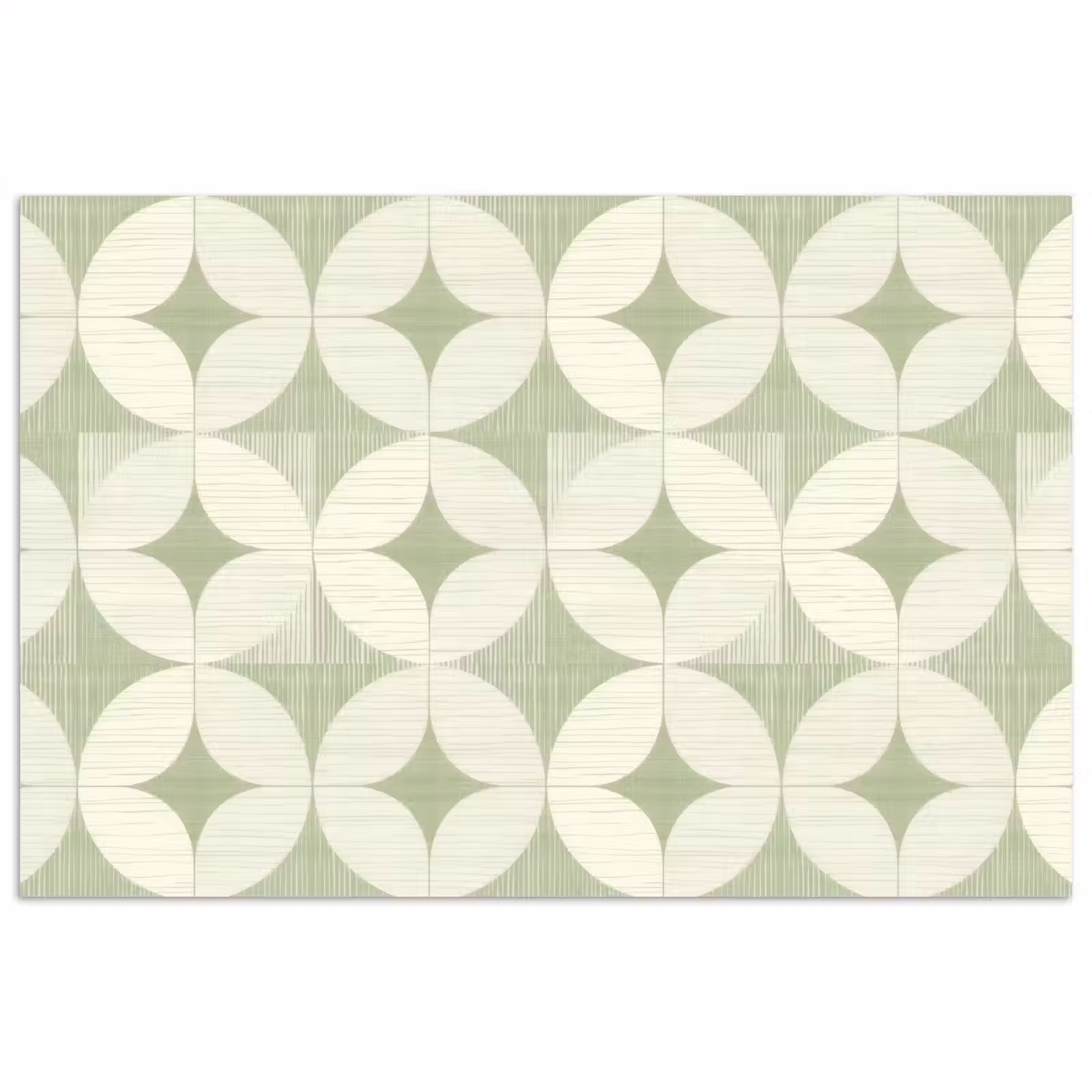 Poster - Salbeigrün – Geometrisch – Retro – Mid-Century – Muster — 1