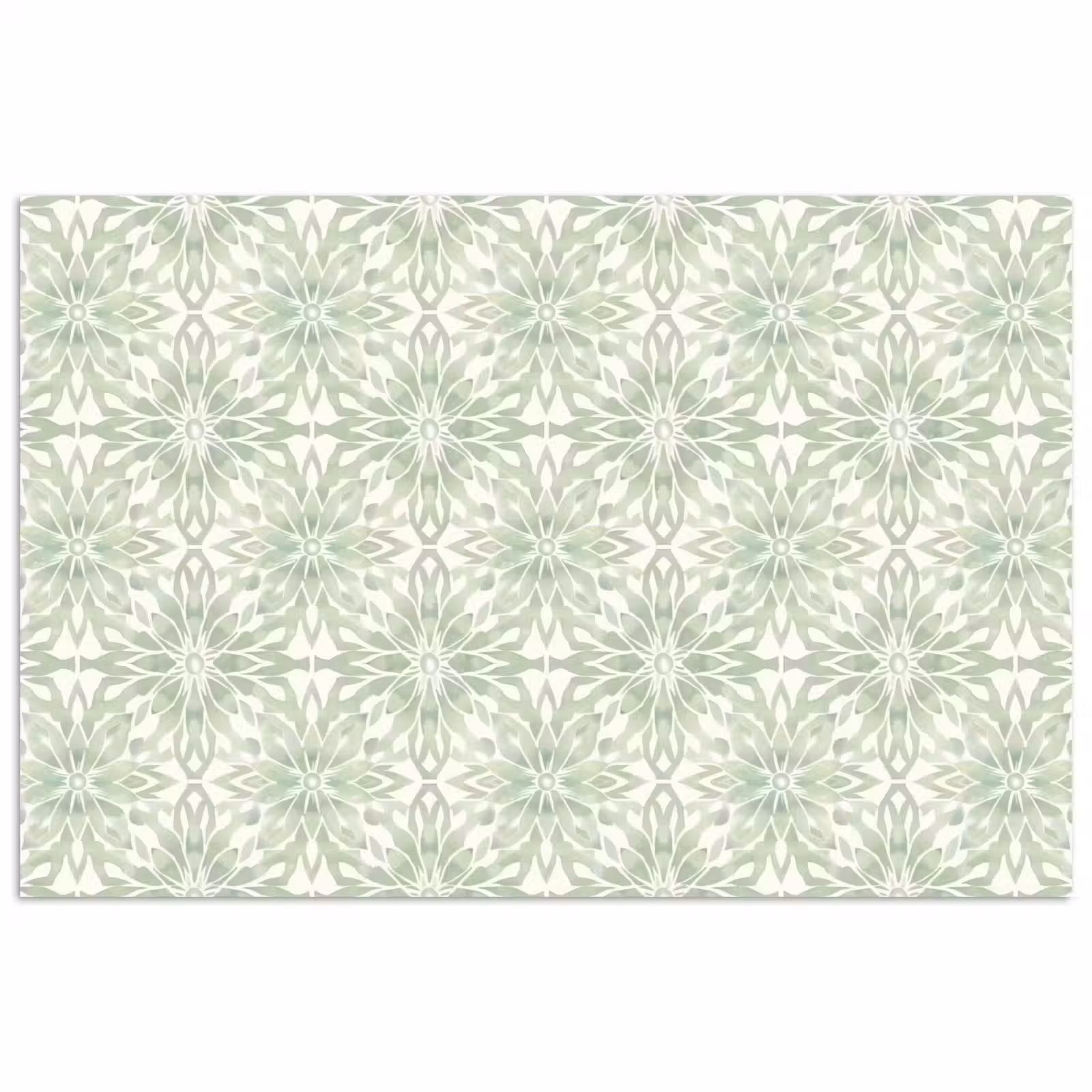 Poster - Salbeigrün – Symmetrisch – Mandala – Ornament – Muster — 1