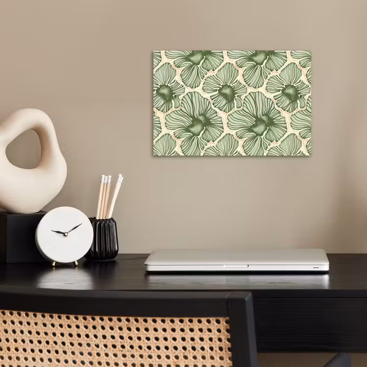 Poster - Grün – Botanisch – Blumen – Organisch – Muster — 2