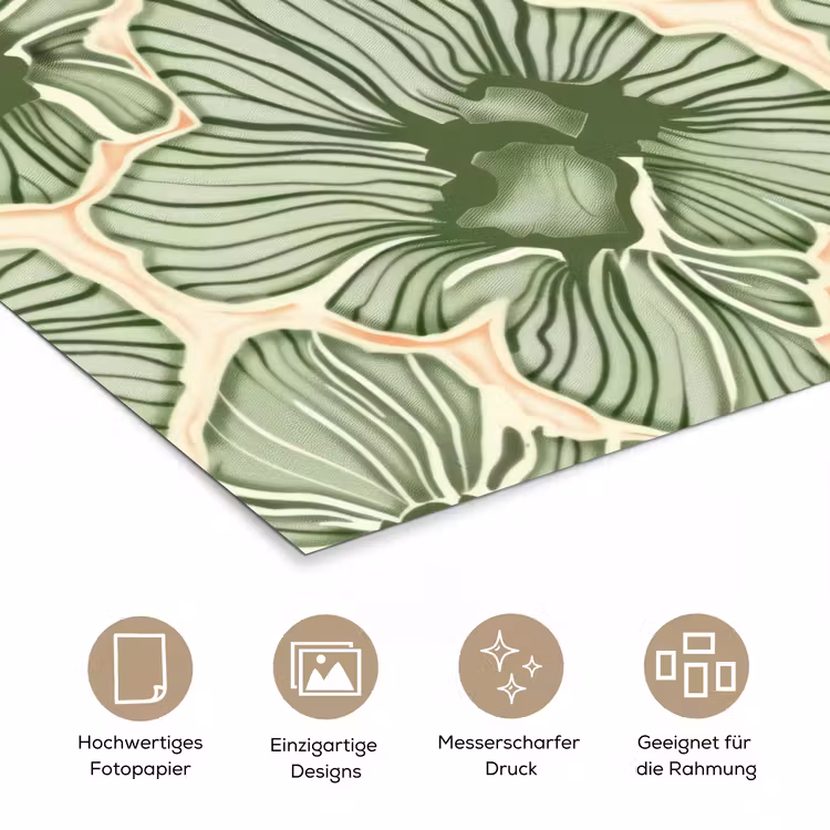 Poster - Grün – Botanisch – Blumen – Organisch – Muster — 5