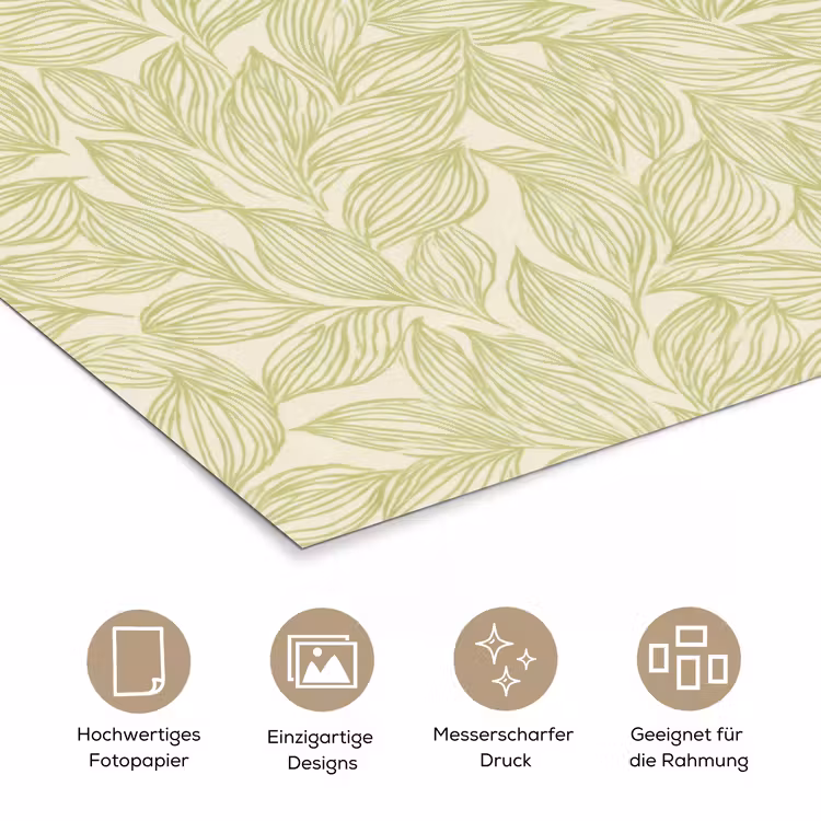 Poster - Salbeigrün – Botanisch – Blätter – Handgezeichnet – Muster — 5