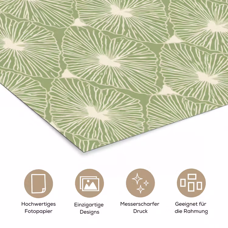 Poster - Salbeigrün – Botanisch – Rauten – Organisch – Muster — 5
