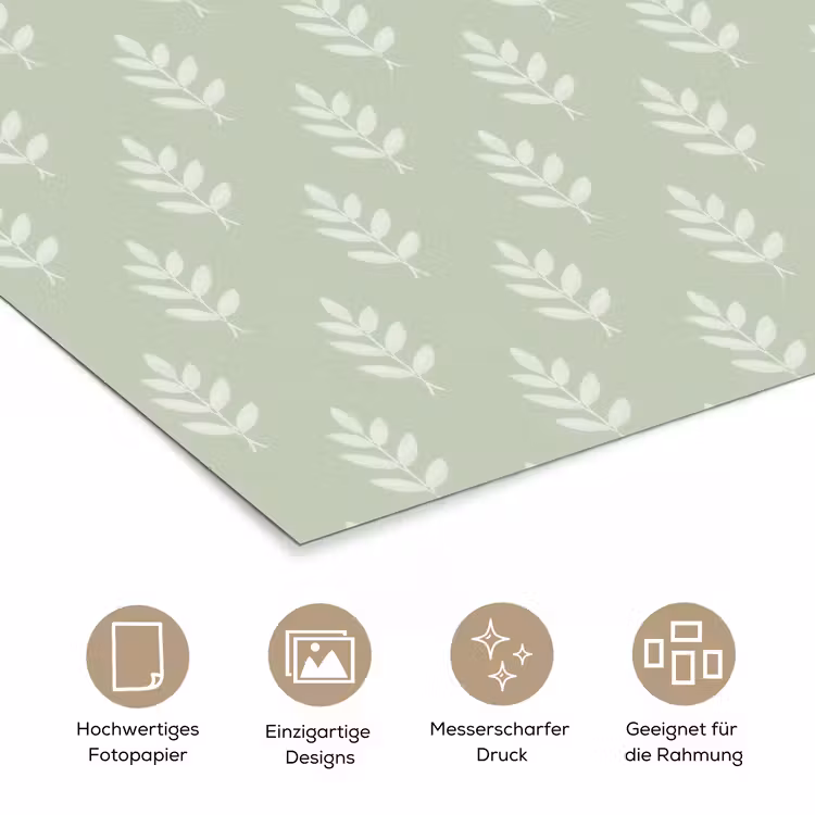 Poster - Salbeigrün – Botanisch – Zweige – Minimalistisch – Muster — 5