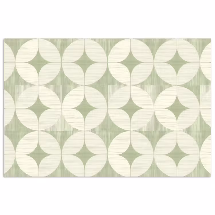 Poster - Salbeigrün – Geometrisch – Retro – Mid-Century – Muster — 1