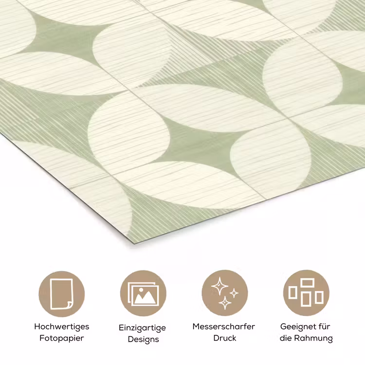 Poster - Salbeigrün – Geometrisch – Retro – Mid-Century – Muster — 5