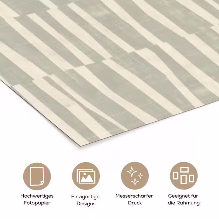 Poster - Salbeigrün – Streifen – Geometrisch – Textur – Muster — 5