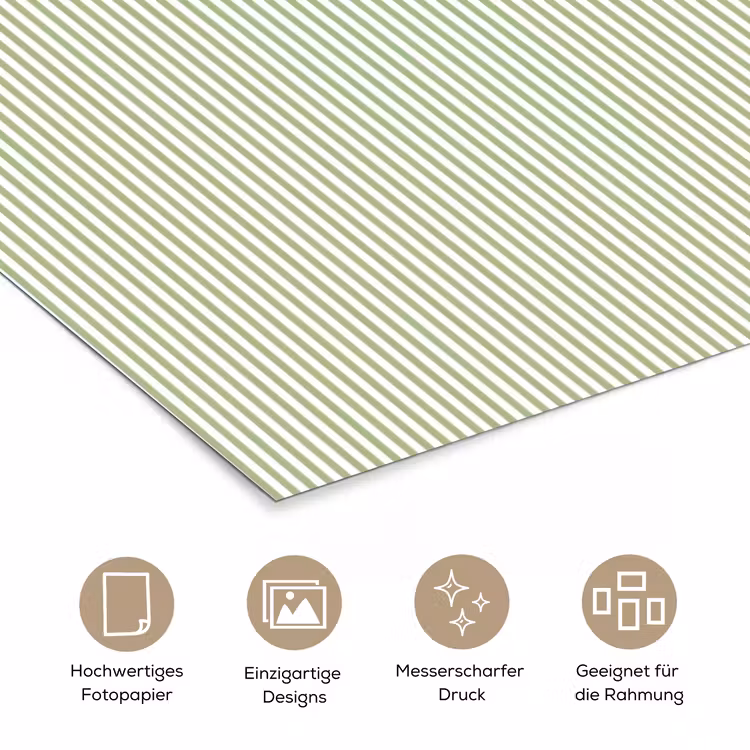 Poster - Salbeigrün – Streifen – Minimalistisch – Muster — 5