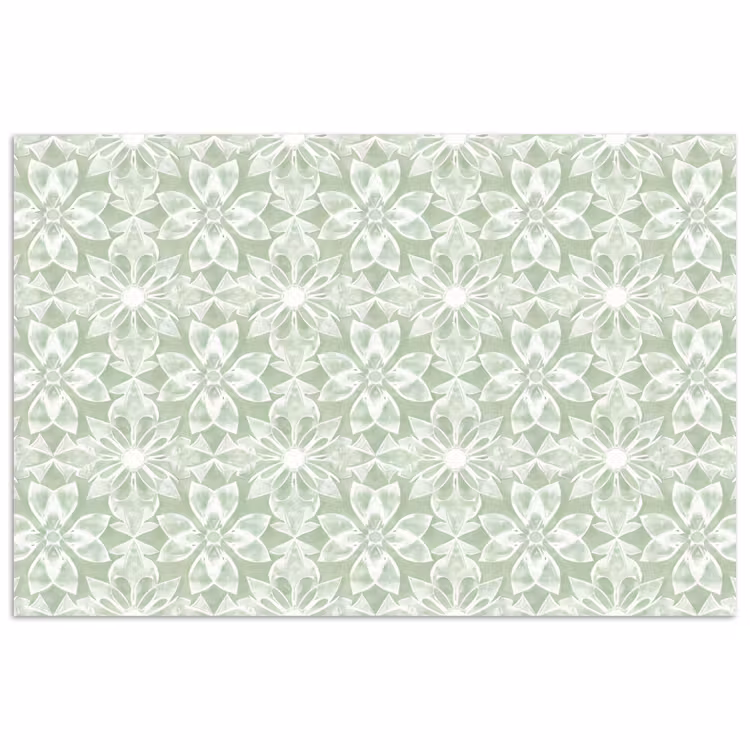 Poster - Salbeigrün – Symmetrisch – Mandala – Ornament – Muster — 1