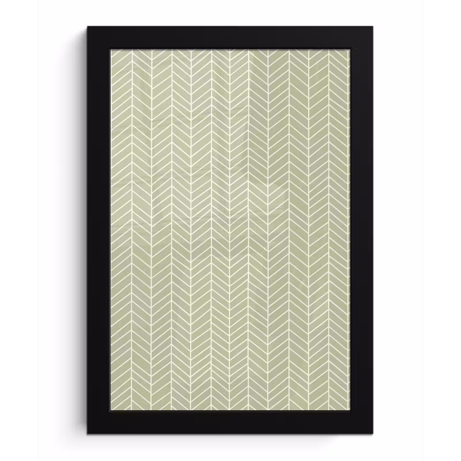 Bilder mit Rahmen - Salbeigrün – Fischgrät – Geometrisch – Muster — 1
