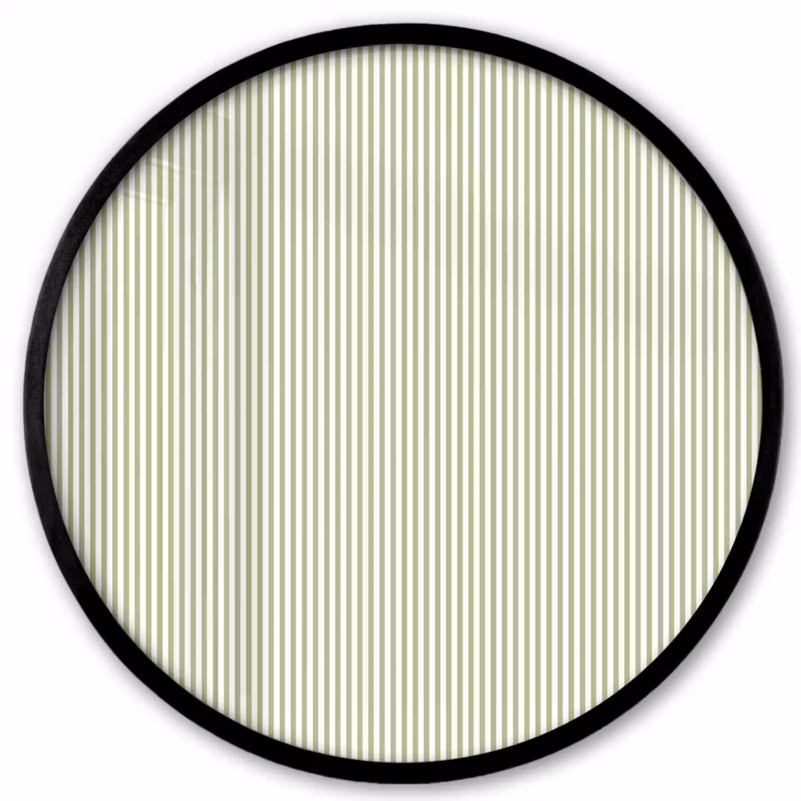 Poster im Rahmen Rund - Salbeigrün – Streifen – Minimalistisch – Muster — 1
