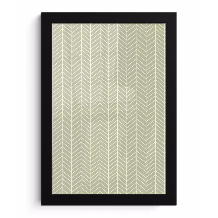 Bilder mit Rahmen - Salbeigrün – Fischgrät – Geometrisch – Muster — 1
