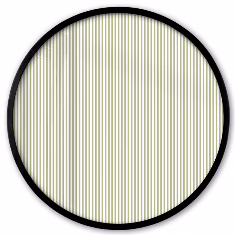 Poster im Rahmen Rund - Salbeigrün – Streifen – Minimalistisch – Muster — 1