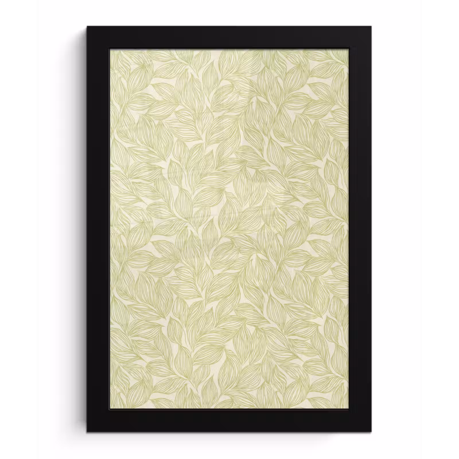 Bilder mit Rahmen - Salbeigrün – Botanisch – Blätter – Handgezeichnet – Muster — 1